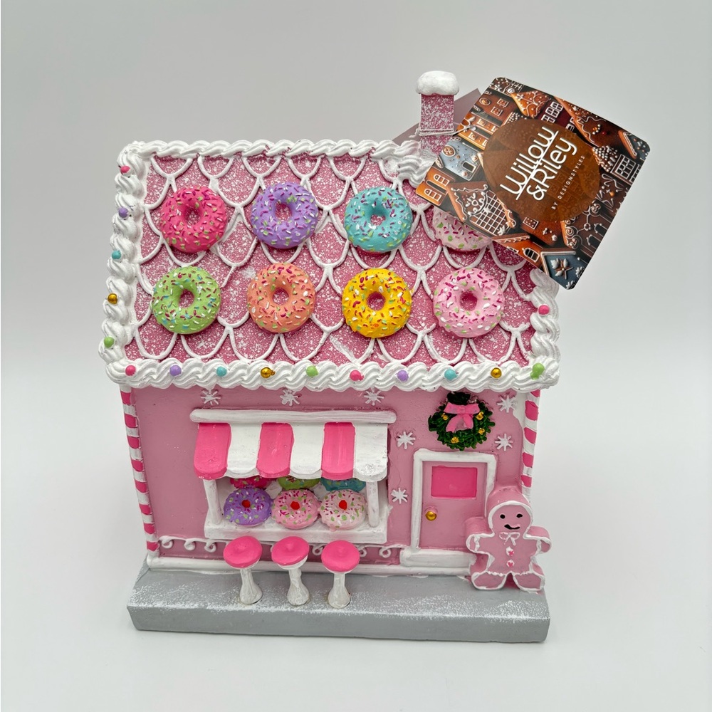 Willow & Riley Pink Donut Cafe Resin Clay Valentines Gingerbread House Decor